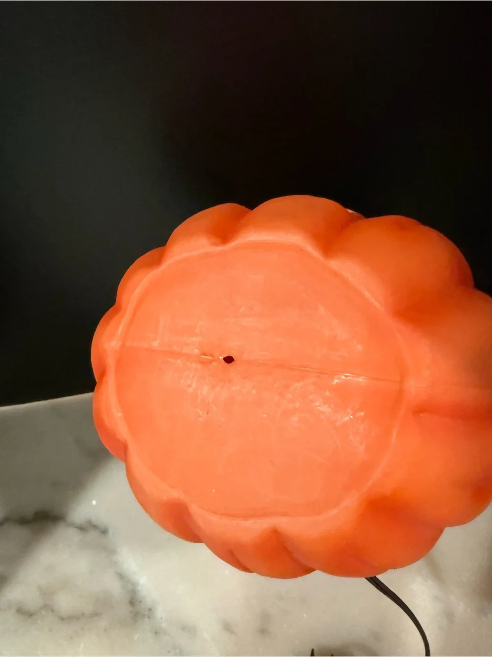Vintage orange plastic blow-mold jack-o'-lantern tabletop light Pumpkin